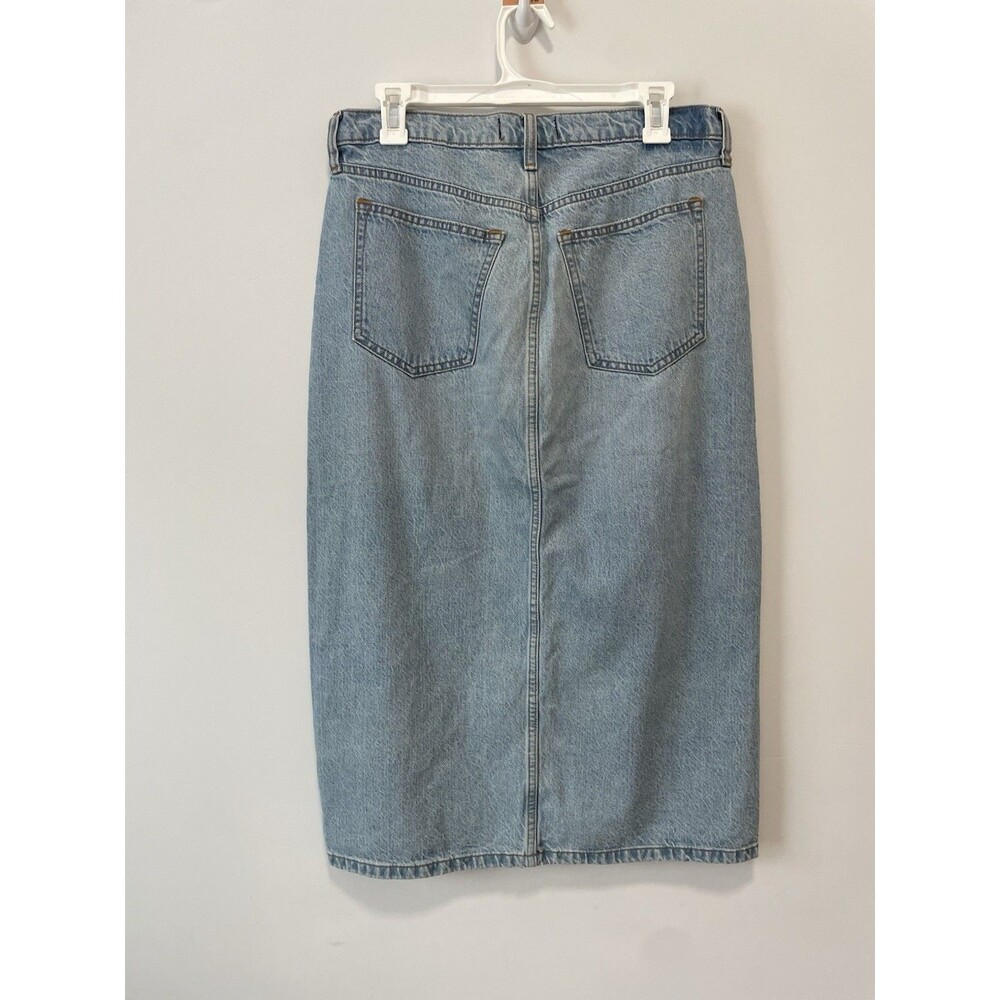ABERCROMBIE & FITCH Womens Sz 10 Denim Maxi Skirt High Rise 90s Y2K Normcore - Picture 2 of 6